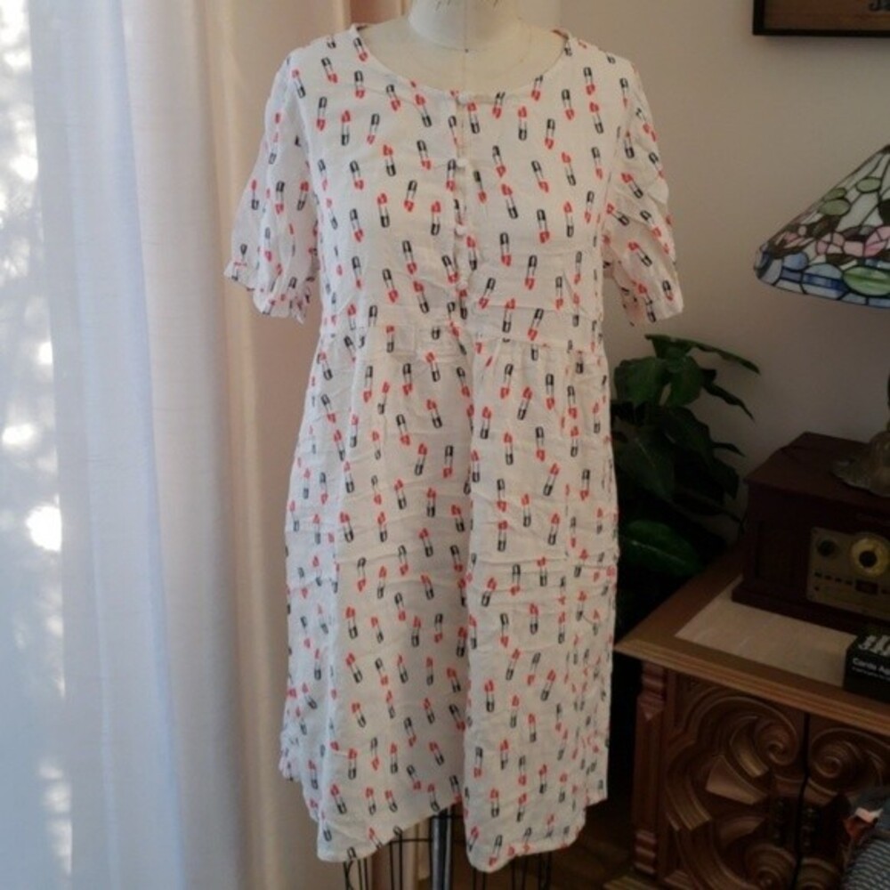 Cute Lipstick Print Coverup Dress size SM